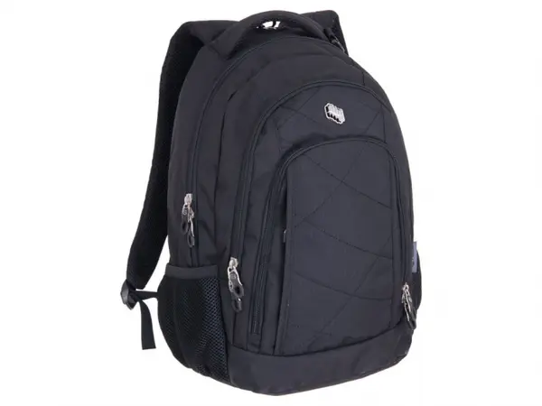 Ghiozdan pentru scoala cu 6 compartimente,model Classic Black,43x32x20 cm