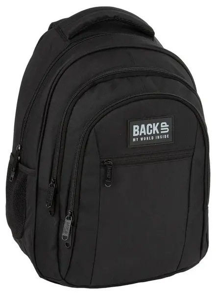 Ghiozdan școlar BackUp 8 O - Black, cu 3 compartimente