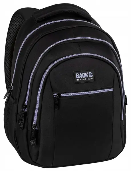 Ghiozdan școlar BackUp 8 O - Black, cu 3 compartimente , сиви ципове