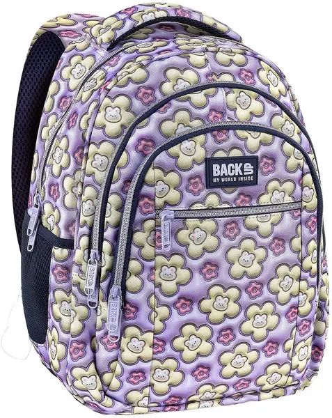 Ghiozdan școlar BackUp 8 O - Pastel Bunnies, cu 3 compartimente