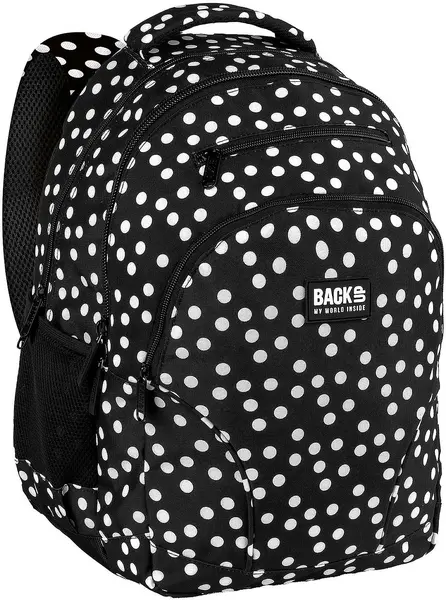 Ghiozdan școlar BackUp 8 W - Retro Polka Dots, cu 3 compartimente
