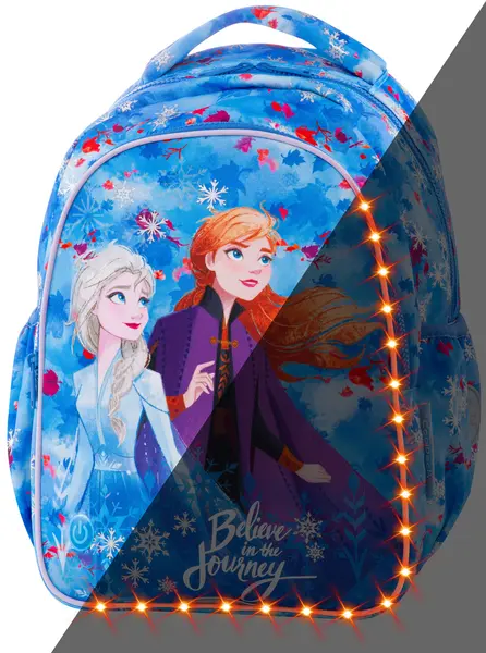 Ghiozdan scolar cu iluminare LED Cool Pack Joy S - Frozen 2, albastru inchis