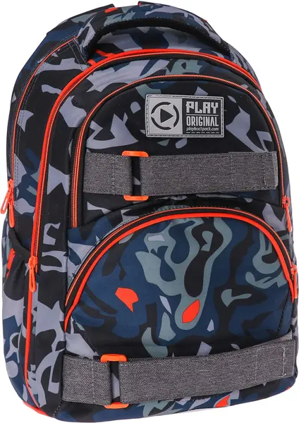 Ghiozdan școlar ergonomic Play Dexter Mini - Military Grey