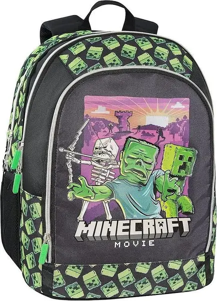 Ghiozdan școlar Panini Minecraft - Movie, 3 compartimente