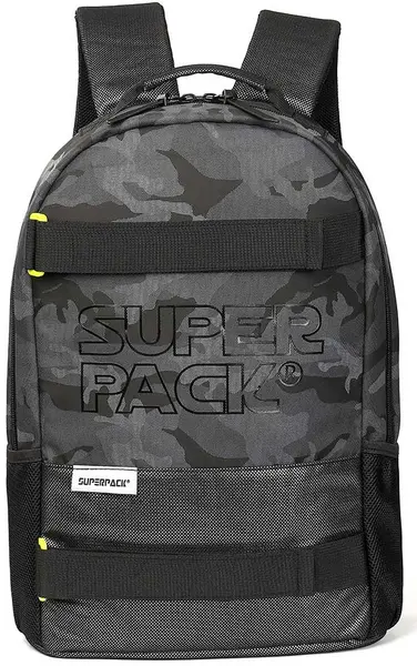 Ghiozdan școlar S. Cool Super Pack - Camuflaj negru, cu 1 compartiment
