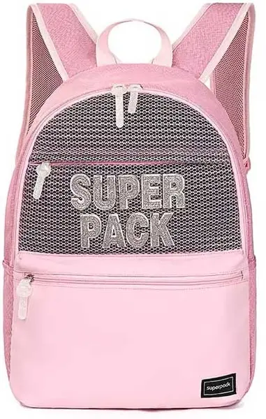 Ghiozdan școlar S. Cool Super Pack - Roz, cu 1 compartiment