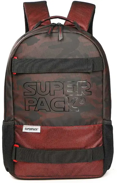 Ghiozdan școlar școlar S. Cool Super Pack - Camuflaj roșu, cu 1 compartiment