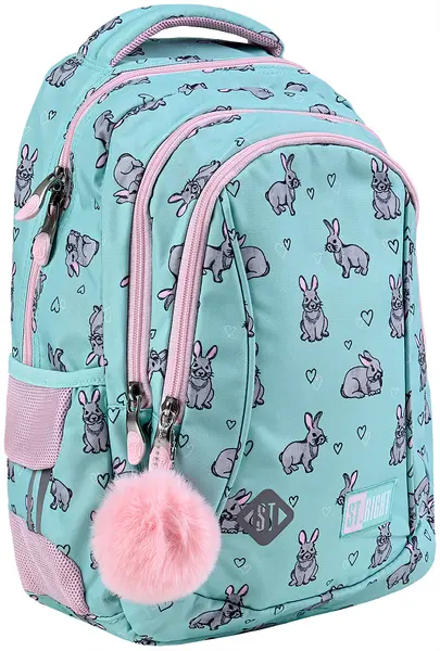 Ghiozdan școlar St. Right Grey Rabbits - Cu 3 compartimente