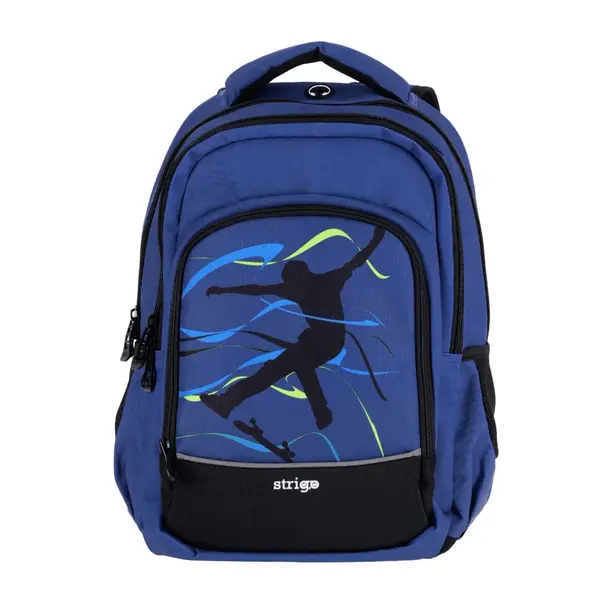 Ghiozdan Strigo Misty+ Navy Blue Skate, 24L, 39 27 18 cm