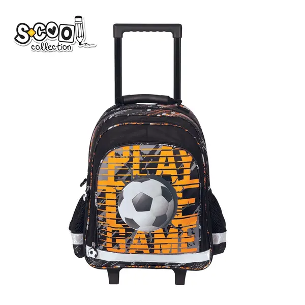 Ghiozdan trolley, Football, 38x29x14 cm, S-Cool