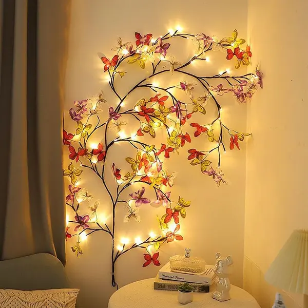 Ghirlanda Luminoasa Decorativa Ramuri Flexibile 1.6m 72 LED USB Telecomanda