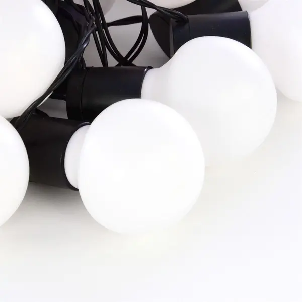 Ghirlanda luminoasa LED cu 50 becuri - diam. 5cm - cablu 35 metri - lumina alba calda, IP44