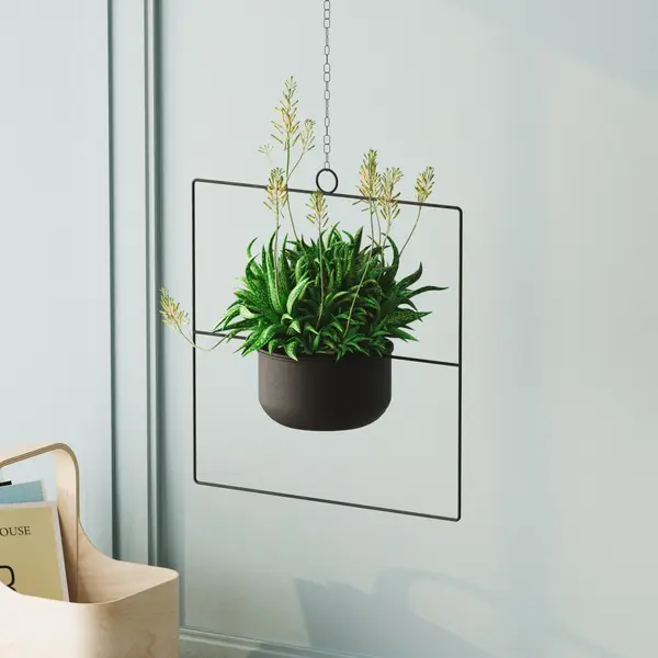 Ghiveci decorativ Pandantif Negru 40x40x17 cm