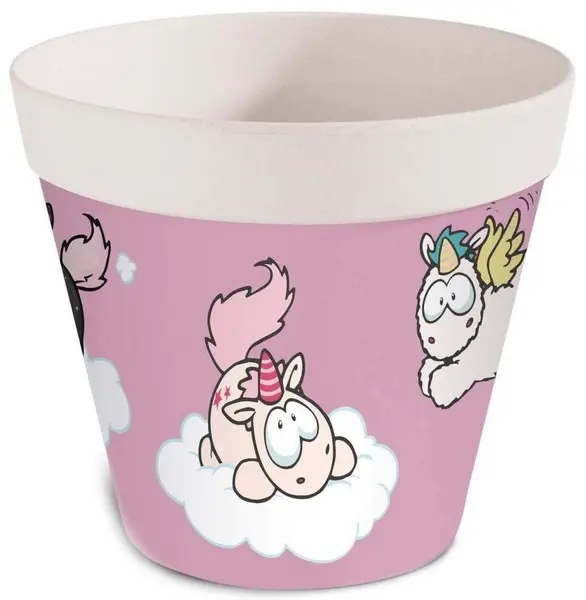 Ghiveci din bambus Nici Theodor & Friends - Unicornul Theodor, roz