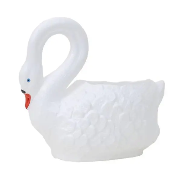 Ghiveci Flori, Plastic, Model Lebada, Lungime 43 cm, Alb