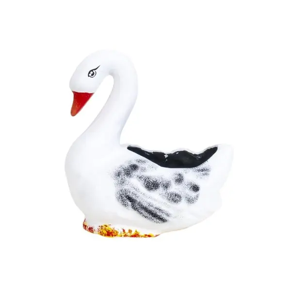 Ghiveci Model Lebada, Ceramica, Lungime 21 cm, Alb