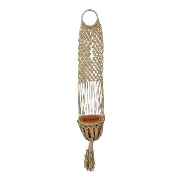 Ghiveci suspendat Aerial iuta, Natural, D23x135 cm