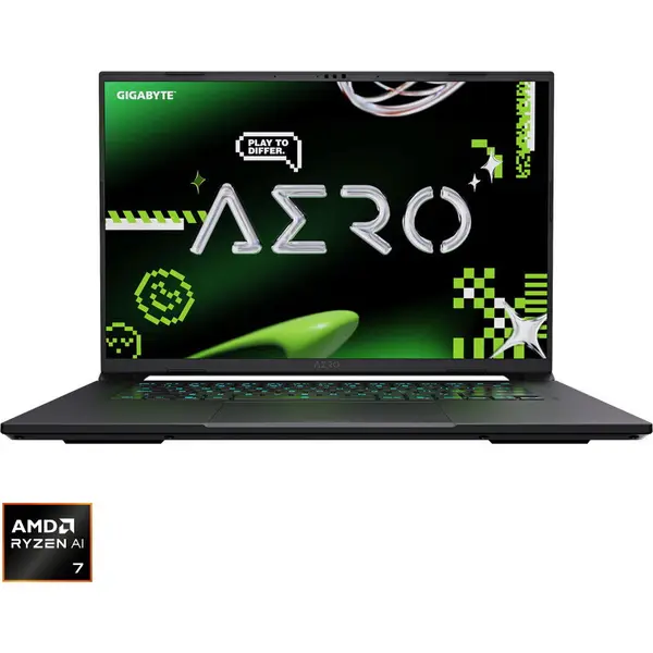 Gigabyte Laptop Gaming GIGABYTE AERO X16 1WH, Display16'' WQXGA (2560 x 1600), Procesor AMD Ryzen™ Al 7 350, Memorie RAM 32GB DDR5, Capacitate de stocare 1TB SSD, Placa video dedicata NVIDIA GeForce RTX 5070 8GB, Windows 11 Home, Gri (INT Keyboard)
