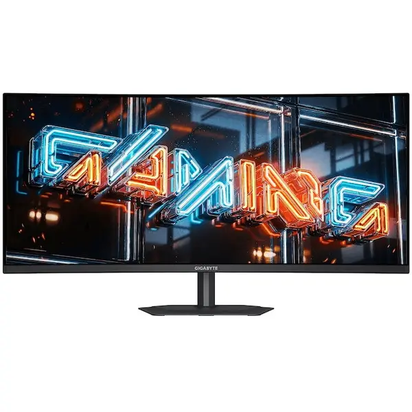 Gigabyte Monitor Gaming Gigabyte MO34WQC36, 34 inch, UWQHD (3440×1440), QD-OLED Curbat, 360Hz, 0.03ms (GTG), G-Sync Compatible, FreeSync Premium Pro, HDR True Black 500, HDMI 2.1, DisplayPort 2.1, USB-C, Negru