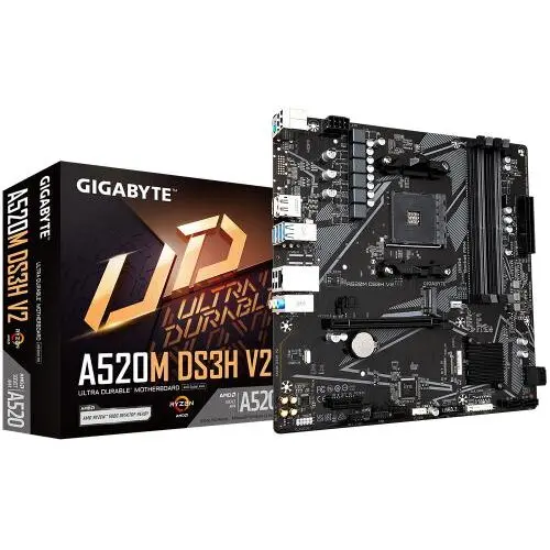 Gigabyte Placa de baza Gigabyte A520M DS3H V2, AMD A520, socket AM4, mATX