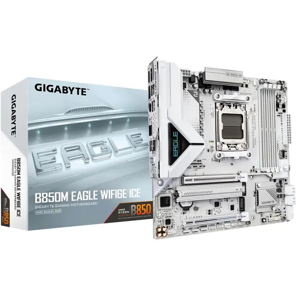 Gigabyte Placa de baza GIGABYTE B850M EAGLE WIFI6E ICE AMD B850 Mufă AM5 micro-ATX
