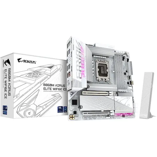 Gigabyte Placa de Baza GIGABYTE B860M AORUS ELITE WIFI6E ICE, Socket LGA1851