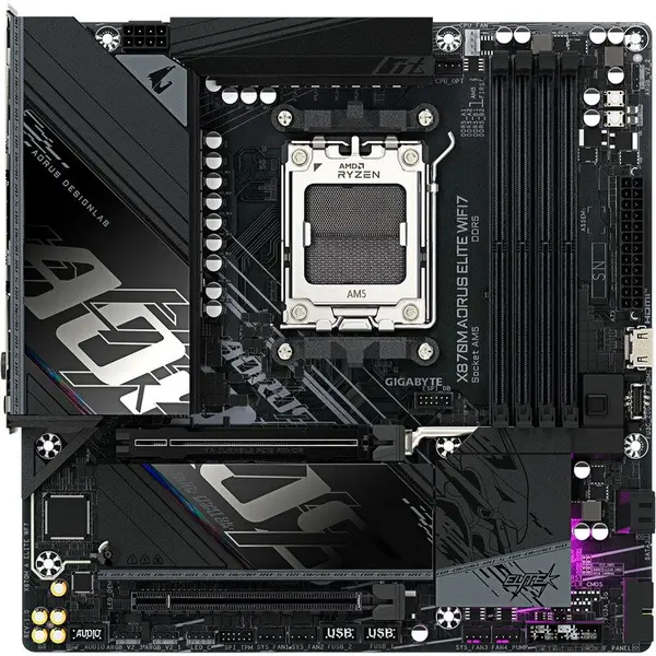 Gigabyte Placa de baza GIGABYTE X870M AORUS ELITE, WIFI7, AMD, AM5, mATX