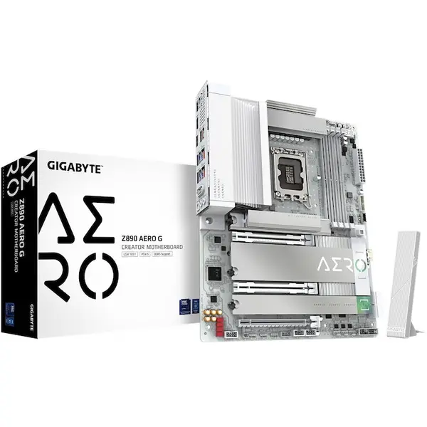 Gigabyte Placa de baza GIGABYTE Z890 AERO G, LGA1851, DDR5, BT, Wi-Fi, ATX, Alb