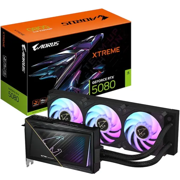 Gigabyte Placa video GIGABYTE AORUS GeForce RTX™ 5080 XTREME WATERFORCE , 16GB GDDR7, 256-bit