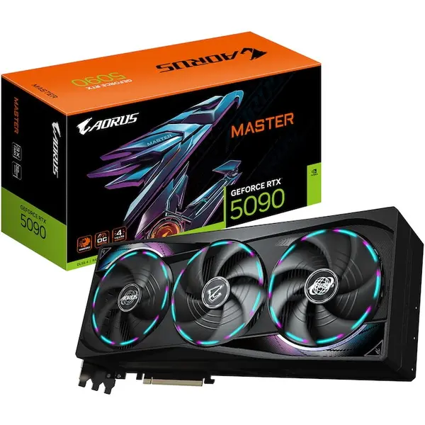 Gigabyte Placa video GIGABYTE AORUS GeForce RTX 5090 MASTER, 32GB, GDDR7, 512-bit, DLSS 4.0