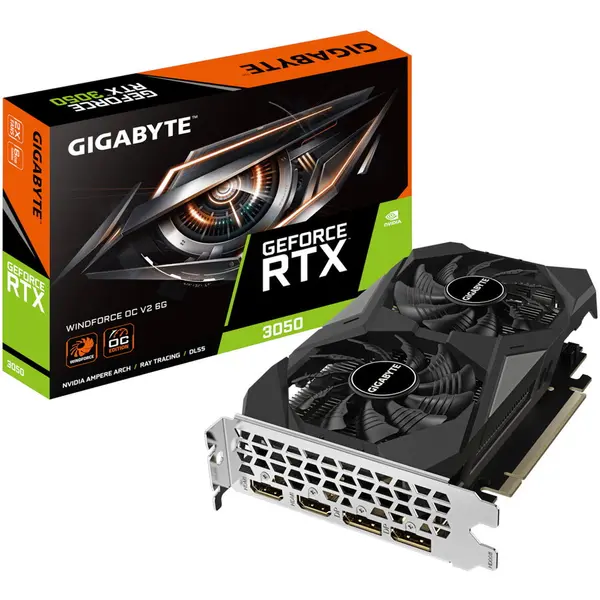 Gigabyte Placa Video GIGABYTE GEFORCE RTX 3050 WINDFORCE OC V2 6GB GDDR6 96 bit, PCIE 4.0, 2x DP 2x HDMI