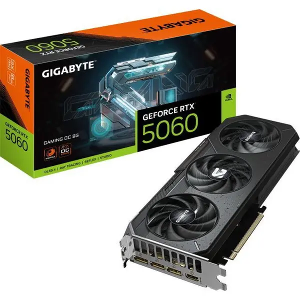 Gigabyte Placa video GIGABYTE GeForce RTX 5060 GAMING OC 8GB 128-Bit GDDR7 DLSS 4.0