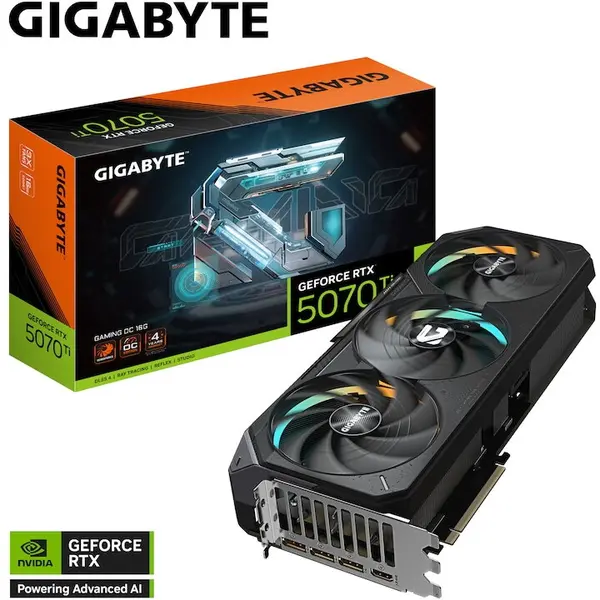 Gigabyte Placa video GIGABYTE GeForce RTX 5070 Ti GAMING OC, 16GB, GDDR7, 256-bit, DLSS 4.0