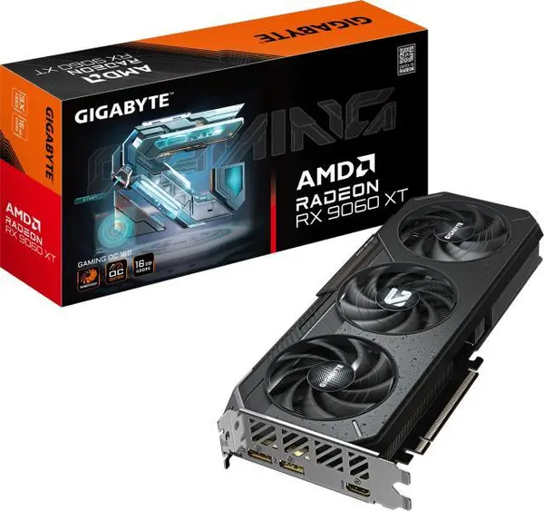 GIGABYTE Radeon RX 9060 XT Gaming OC 16GB - PCIe 5.0, 16GB GDDR6, WINDFORCE