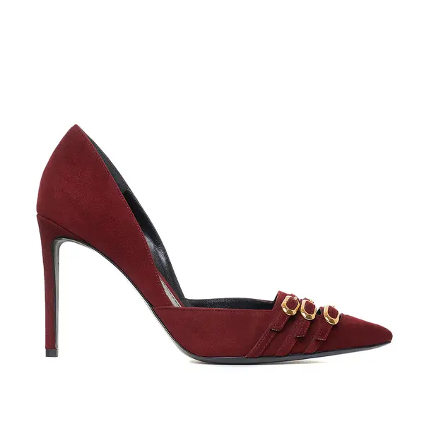 Gina Stiletto Piele Intoarsa, Burgundy - Premium Collection - 38 / 10 cm