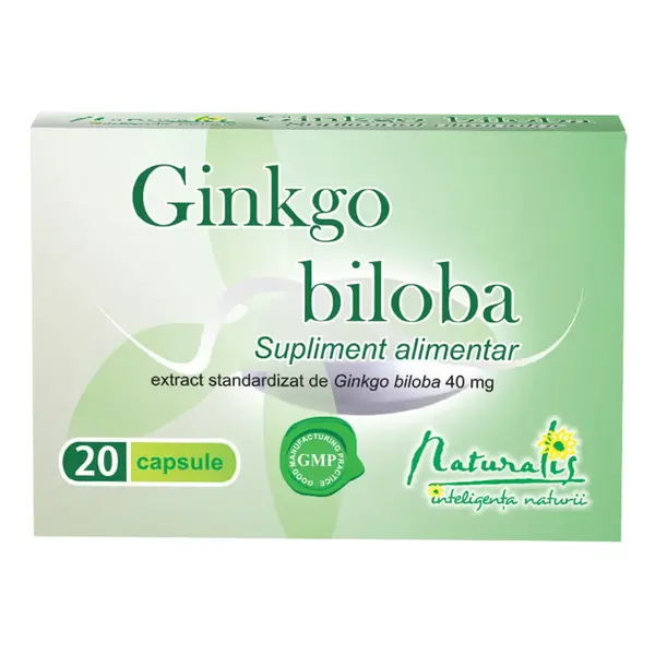 Ginkgo biloba 40mg, 20 capsule, Naturalis