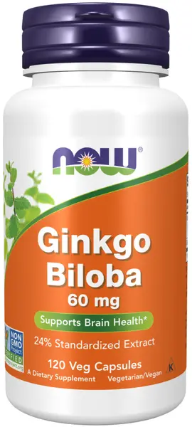 Ginkgo Biloba, 60mg, 120 capsule, Now
