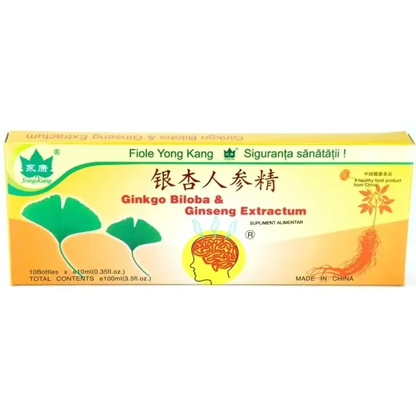 Ginkgo Biloba & Ginseng extractum 10 fiole
