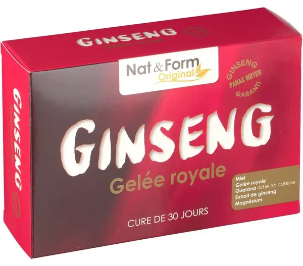 Ginseng asiatic și lăptic de matcă, 30 ampuțe, Nat&Form