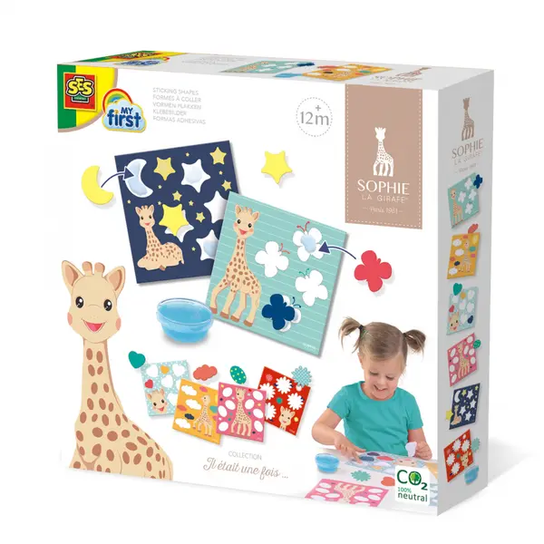 Girafa Sophie , LipeE te forme, set creativ cu mozaic din hartie