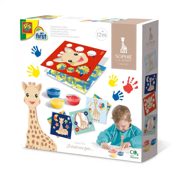 Girafa Sophie , Set acuarele pentru degete cu planse, activitati creative 12 luni+