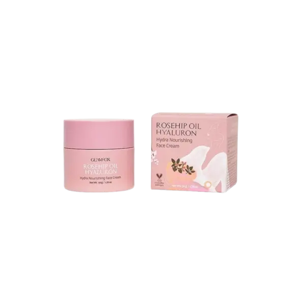 Glamfox Rosehip Oil Hyaluron Hydra Nourishing Face Cream Cremă hrănitoare de față Volum 50 g