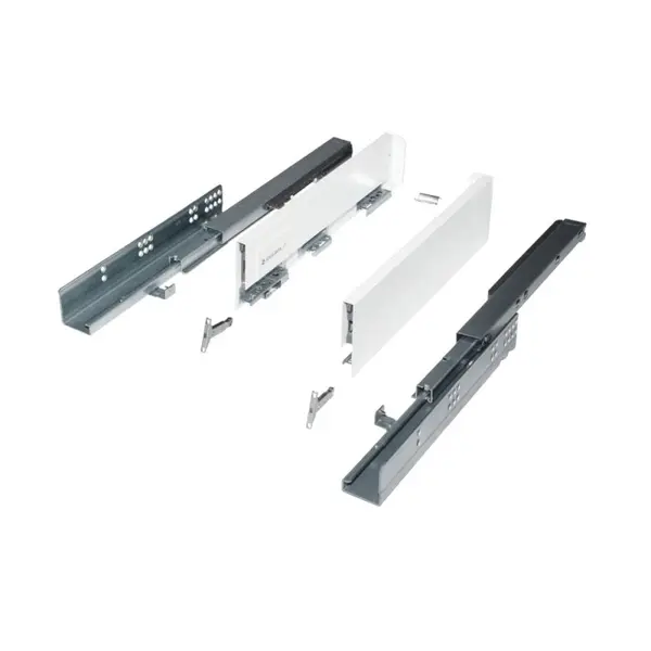 Glisiera Idealbox Slim, L350 mm, H88 mm, pentru Placa de 18 mm, Finisaj Antracit