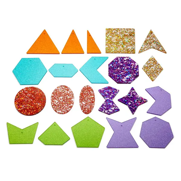 Glitter Shapes, forme colorate cu sclipici, 21 buc., TickiT multicolor