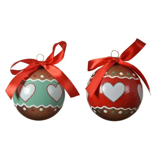 Glob decorativ - Bauble Glass Bow, Hearts, Glitter Dots - mai multe culori | Kaemingk