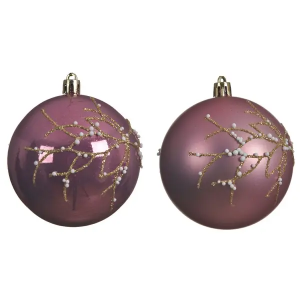 Glob decorativ - Bauble Shatterproof Matt, Enamel With Gold Glitter And Foam Bauble - mai multe modele | Kaemingk