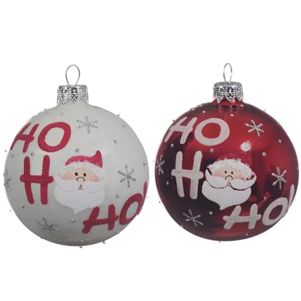 Glob decorativ - Deco Bauble - Ho Ho Ho - mai multe culori | Kaemingk