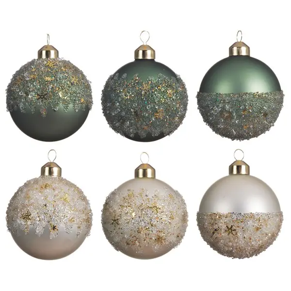 Glob - Glass Ballontine, Glitter Ballotine - Snowflake - mai multe modele | Kaemingk