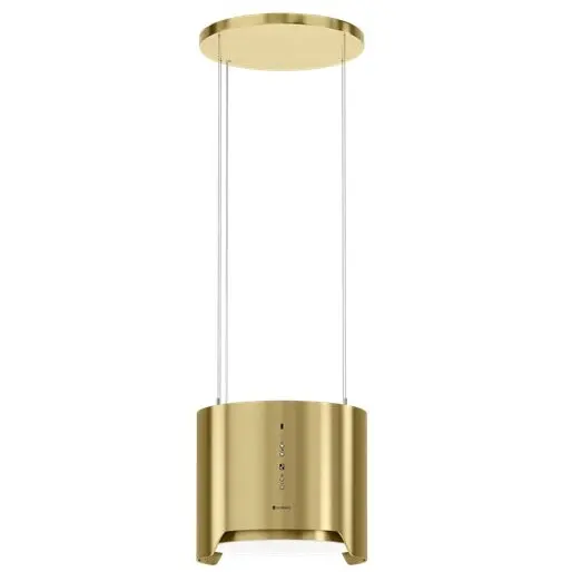 Globalo Hota de insula Globalo Arenoflow 39.3, 39 cm latime, buton de control Soft Touch cu afisaj LED, interval de viteza 3 trepte, capacitate maxima de absortie 365 m3/h, Auriu Mat