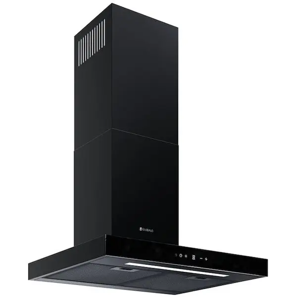 Globalo Hota de perete GLOBALO LONATIO 60.1, clasa energetica B, iluminare LED, 48 cm latime, 60 cm lungime, control touch screen, interval de viteza 3 si boost, Putere absortie 593 mc/h, Neagra
